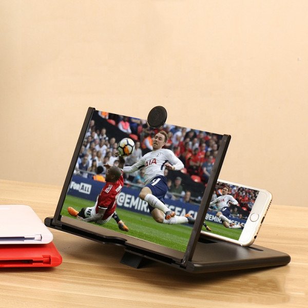 Wholesale 14 inch Plate Universal Screen Magnifier Amplifier 3X HD Mobile Phone Magnifier Projector Screen Foldable Phone Stand (Black)